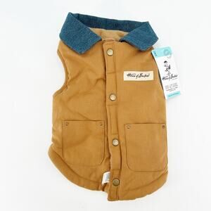 NWT House of Barker Pet Puppy Dog Winter‎ Canvas Fleece Lined Vest Coat Jacket